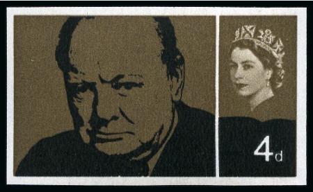 Stamp of Great Britain » Queen Elizabeth II 1965 Churchill mint nh imperforate imprimatur set of two