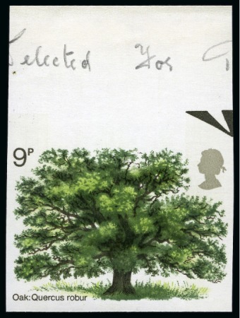 Stamp of Great Britain » Queen Elizabeth II 1973 Tree Planting Year 9p mint nh imperforate imprimatur