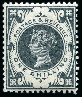 Stamp of Great Britain » 1855-1900 Surface Printed » 1887-1900 Jubilee Issue & 1891 £1 Green 1887-1900 Jubilee issue 1s colour trial in slate