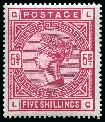 Stamp of Great Britain » 1855-1900 Surface Printed » 1883-84 & 1888 High Values 1883-84 5s Crimson LC mint