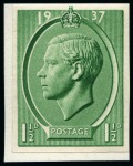 Stamp of Great Britain » King Edward VIII 1937 2 1/2d Edward VIII Coronation set of 4 imperf. essays depicting the King from the Humphrey Paget effigy