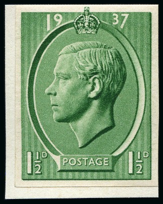 Stamp of Great Britain » King Edward VIII 1937 2 1/2d Edward VIII Coronation set of 4 imperf. essays depicting the King from the Humphrey Paget effigy