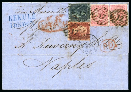Stamp of Great Britain » 1854-1900 Postal History of the Perforated Line Engraved and Surface Printed Issues COLLECTIONS: 1860-73, Group of five covers sent abroad