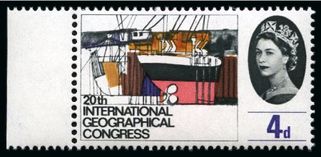 Stamp of Great Britain » Queen Elizabeth II 1964 Geographical Congress 4d mint nh with INVERTED WATERMARK