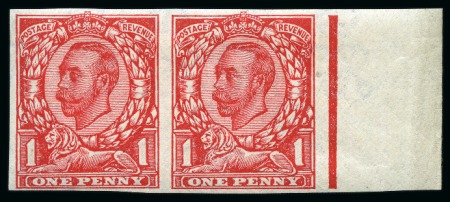 Stamp of Great Britain » King George V » 1911-12 Downey Head Issues 1912 Wmk Royal Cypher 1d mint imperforate right marginal