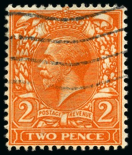 Stamp of Great Britain » King George V » 1912-24 Profile Head Issues 1912-24 Wmk Royal Cypher 2d intense bright orange lightly cancelled