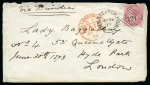 Stamp of India » Used Abroad » Aden 1872-73, Pair of covers with 8a frankings to England with ADEN-CANTONMENT and ADEN . STEAMER . POINT cancels