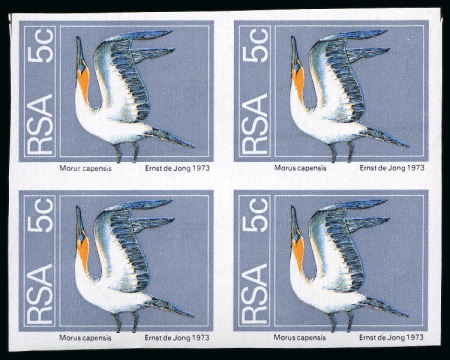 Stamp of South Africa » Union & Republic of South Africa 1974 Definitives Birds 5c mint nh imperforate block
