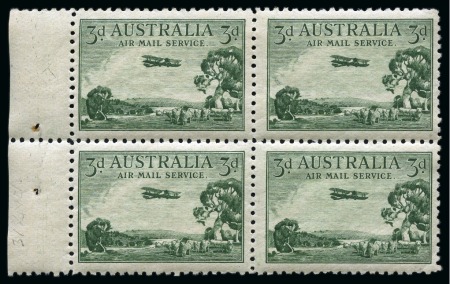 Stamp of Australia » Commonwealth of Australia 1929 Airmail 3d mint nh booklet pane of 4