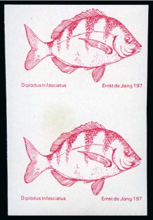 Stamp of South Africa » Union & Republic of South Africa 1974 Definitives Fish 7c mint nh imperforate pairs,
