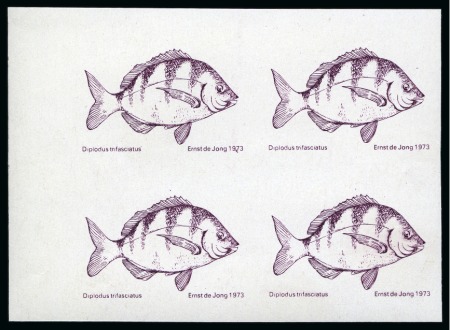 Stamp of South Africa » Union & Republic of South Africa 1974 Definitives Fish 7c mint nh imperforate block