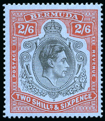 Stamp of Bermuda 1938-53 George VI Key Type 2s6d black and red, mint