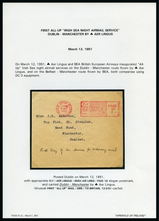 Stamp of Ireland » Airmails 1946-1963 Aer Lingus Flights: Extensive specialised