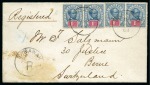 Stamp of Sarawak 1901 (Mar 18) Envelope sent registered to Switzerland with "SARAWAK / R" hs at lower left