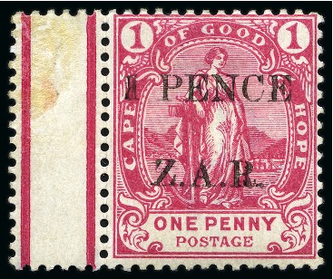 Stamp of South Africa » Vrybrug 1899 1 PENCE rose mint hr, left marginal,