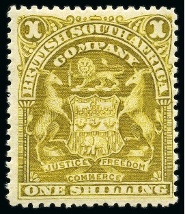 Stamp of Rhodesia 1898-1908 1s Deep Olive-Bistre mint hr