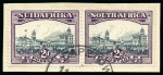 Stamp of South Africa » Union & Republic of South Africa 1930-44 2d Blue & Violet with "airship flaw" variety in mint hr pair
