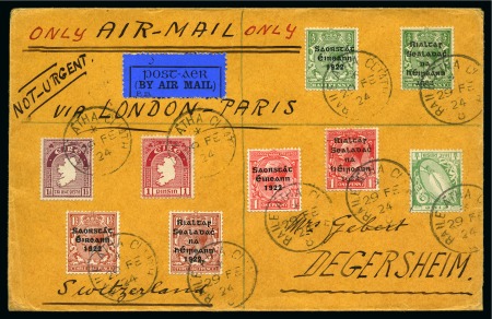 Stamp of Ireland » Airmails 1924 (29.2) Irish Acceptance: London, Paris to Degersheim,