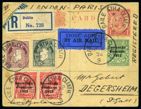 Stamp of Ireland » Airmails 1924 (7.4) Irish Acceptance: London, Paris to Degersheim,
