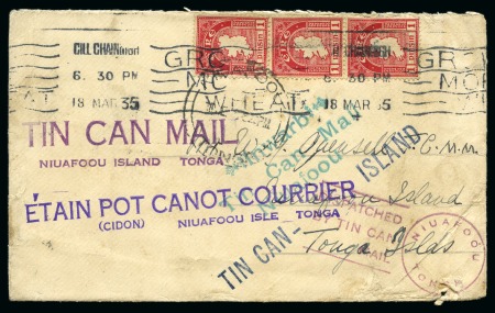 Stamp of Ireland » Airmails 1935-38 Tonga Tin Can Mail: Attractive group of four