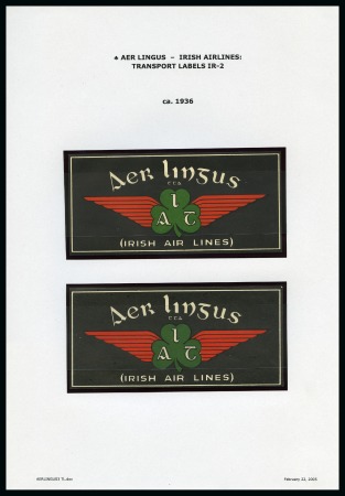Stamp of Ireland » Airmails 1936-2002 Aer Lingus Ephemera: Collection of unused