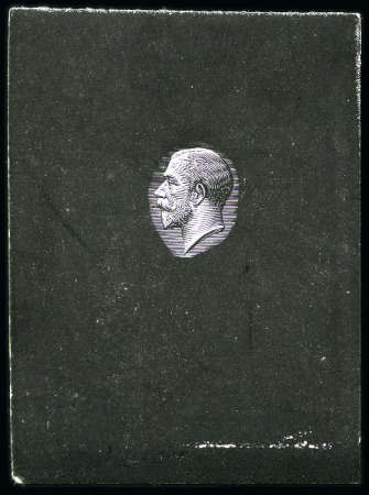 Stamp of Great Britain » King George V » 1912-24 Profile Head Issues 1912 1d Coinage head die proof (state 1f) with black surround printed in black on white proof carton paper (39x53mm)