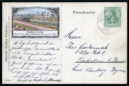 Stamp of Olympics » 1916 Berlin 1913 (Jun 8) 5pf Official postal stationery card for the Grünewald stadium cancelled by the special "BERLIN / GRUNEWALD / DEUTSCHES STADION" cds