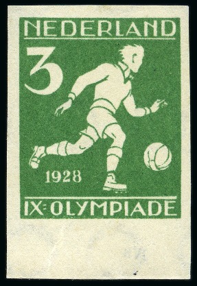 Stamp of Olympics » 1928 Amsterdam » Issued Stamps, Covers and Cancellations 1928 Amsterdam 3c imperf. proof on gummed watermarked paper