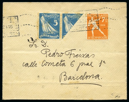 Stamp of Olympics » 1928 Amsterdam » Issued Stamps, Covers and Cancellations 1928 Olympic issue on two covers & a front each with a BISECT stamp
