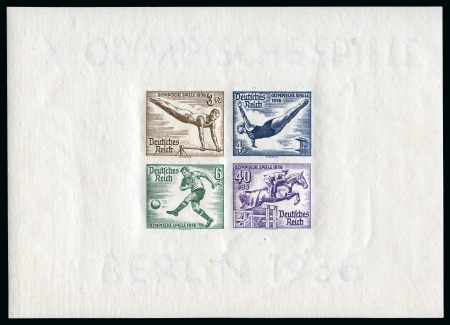 Stamp of Olympics » 1936 Berlin » Stamps 1936 Berlin Olympics IMPERFORATE mini sheet (Mi. Block 5) mint nh