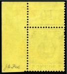 Stamp of Cyprus » King George V Issues 1924-28 Wmk Multi CA £5 black on yellow in mint top right corner marginal single with sheet number "107"