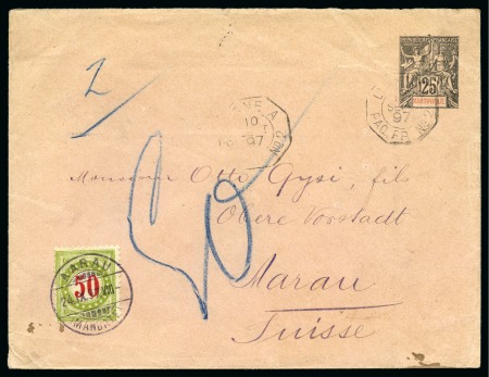 Stamp of Colonies françaises » Colonies Francaise Collections et Lots 1895-1916, Lot de 9 lettres pour la Suisse avec Type
