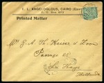 Stamp of Egypt » 1884 Changed Colours 1909 Commercial envelope from Cairo franked with 10pa green