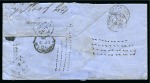 Stamp of Egypt » British Post Offices » Alexandria 1870 Cover sent to London franked with GB Queen Victoria 4d vermilion plate 12 pair tied by "B01" Alexandria