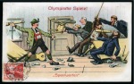 Stamp of Olympics » 1912-1916 Intervening Championships 1914 Two comic cards entitled "Olympische Spiele!", one showing Javelin and other Discus