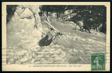 Stamp of Olympics » 1924 Chamonix EIGHTH DAY OF THE GAMES: 1924 (Feb 2) Picture postcard with "SPORTS d'HIVER / CHAMONIX - MONT-BLANC / JANVIER 1924" roller cancel