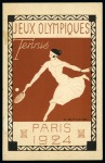 Stamp of Olympics » 1924 Paris » Postcards Blanche 15c postal stationery illustrated postcard depicting Tennis