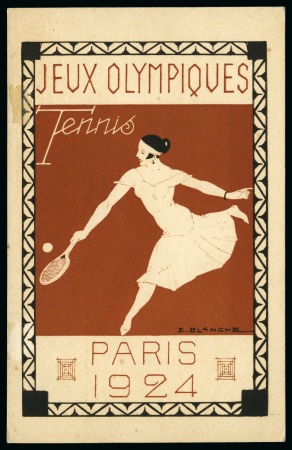 Stamp of Olympics » 1924 Paris » Postcards Blanche 15c postal stationery illustrated postcard depicting Tennis