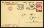 Stamp of Olympics » 1924 Paris » Postcards 1924 Paris fundraising card for the Swiss team, with 1924 UPU 20c sent within Lausanne