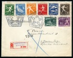 Stamp of Olympics » 1928 Amsterdam » Issued Stamps, Covers and Cancellations DURING THE GAMES: 1928 (Aug 4) Envelope sent registered with Olympics set of 8 tied by Olympic pentagonal "N1" ds