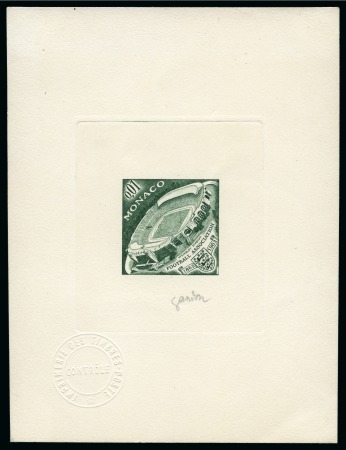 Stamp of Olympics » 1948 London MONACO: 1963 FA 100th Anniversary 1c artist proof in green depicting Wembley Stadium 