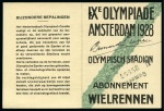Stamp of Olympics » 1928 Amsterdam » Memorabilia 1928 Amsterdam cycling season ticket, signed on the front by Bernard Leene, Gold medal winner in the Tandem