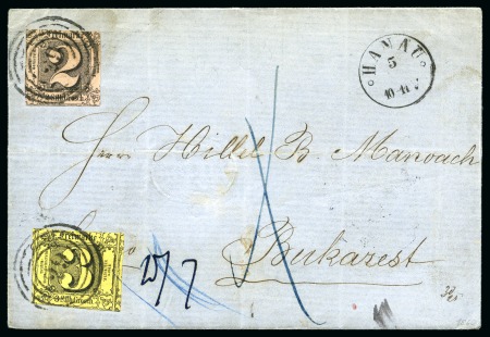 Stamp of German States » Thurn and Taxis 1860 cover franked with 2sgr black and rose and 3sgr