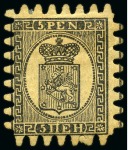 Stamp of Finland » 1860 Coat of Arms (Finnish Currency) 1866-1870 5p error of colour black on buff paper instead