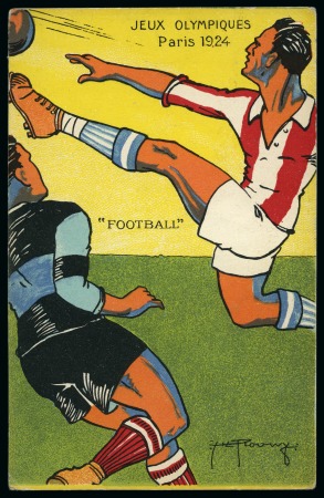 Stamp of Olympics » 1924 Paris » Postcards Two illustrated postcards; "Football" by Floowy and "Souvenir des Jeux Olympiques" by Bleuet 