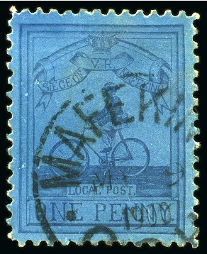Stamp of South Africa » Mafeking 1900 Major Goodyear 1d deep blue on blue cancelled by Mafeking MY 9 1900 cds