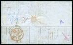 Stamp of Great Britain » 1847-54 Embossed 1853 (Mar 15) Wrapper from Bradford (Yorkshire) to London to Russia with 1847-54 1s green die I