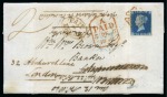 Stamp of Great Britain » 1840 2d Blue (ordered by plate number) 1840 (Dec 3) Entire from Settle to Leeds and prepaid in cash, then re-directed to London with the addition of 1840 2d blue pl.1