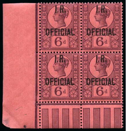 Stamp of Great Britain » Officials 1901 6d Purple on rose red I.R. Official block of four