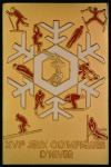 Stamp of Olympics » 1992 Albertville 1992 Albertville gilt plaque, 6x9cm, 205g, showing enamelled white snowflake with red Olympians in various Winter Olympic events